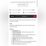 Lululemon  Pace Rival Skirt 4-way Stretch 15” Black Skort Size 12 Tall Photo 5