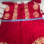 Bohemian Fairy Corset Style Dress Red Floral Handkerchief Hem Womens Free Size Size undefined Photo 7