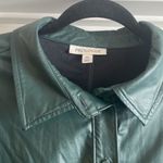Prologue  Hunter Green Faux Leather Button Up Shirt Photo 1