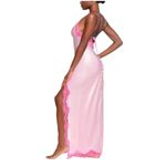 SKIMS  Woven Shine Lace Long Dress - Cherry Blossom size XSmall Photo 2