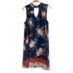Miami  Women’s Navy Blue Floral Sleeveless Dress Sz Medium Photo 1