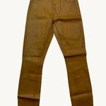 7 For All Mankind Jen 7  Brown Faux Leather Pant Size 0 Ankle Skinny Fall Photo 0