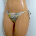 Victoria's Secret Victoria’s Secret Blue Tropical Leaves Shimmer String Tie Swim Bikini Bottoms Photo 1