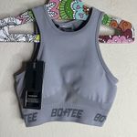 Bo+Tee  Seamless Racerback Crop Top in Silver size small NWT Photo 1