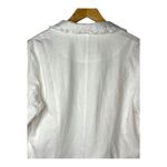 Modcloth  Women Size XL White‎ Ruffle Trim Blazer Linen Blend Cropped Jacket Photo 4