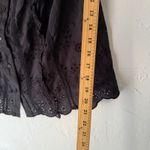 Anthropologie Black Eyelet Lace Square Neck Puff Sleeve Milkmaid Cottage Top XS Photo 5