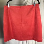 LOFT Outlet Coral Faux‎ Suede Mini Skirt Pockets Women's Size 12 New Fall Red Photo 5