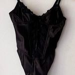 SAVAGE X FENTY lace tie up corset Teddy SIZE SMALL goth‎ witchy whimsigoth Black Photo 0