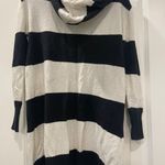 Popsugar Black & White Stripped Hooded Cardigan Photo 1