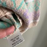 Vintage 80’s 90’s peach floral fairisle mock neck pullover sweater Pink Size M Photo 7