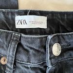 ZARA  High Rise Mom Distressed Jeans Black 4 Photo 2