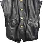 Bagatelle Vintage  Black 100% Cow Leather Vest Gold Hardware Grunge Indie Sleeze Photo 3