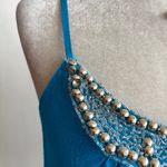 Candie's Vintage Y2K Beaded Tank Top 2000s Fairycore Indie Sleaze 90s Retro Blue Small Photo 3