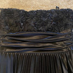 Speechless  Strapless 3D Floral Top Pleated Maxi Dress Black Gown Size 11 Photo 0