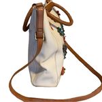Relic  BEIGE LEATHER CROSSBODY PURSE WITH RAISED MULT-COLOR FLORAL DETAILS Photo 5