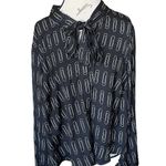 Modcloth Blouse Plus Sz 3X Bow Tie Neck Long Sleeve Rodeo Retro Preppy Western Photo 1