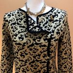 Metallic Gold and Black Knit Sweater Size 42 Photo 2