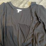 Terra & Sky  2X (20W-22W) Women's Black Drape Top Long Sleeves with Buttons Photo 4