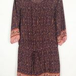 Forever 21 Boho Long Sleeve Floral Low Waist Dress Size XS Photo 0