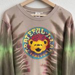 Grateful Dead Green Brown Tie Dye Forever Teddy Graphic Long Sleeve Pullover Photo 2