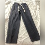 J.Crew  tie waist pants in navy blue pinstripe brushed Italian wool Photo 2
