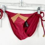 VIX BY PAULA HERMANNY Bikini Bottom String Maroon Burgundy Gold Colorblock XS Red Photo 0