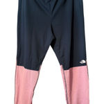 The North Face Womens Pink Navy White thermal Waffle Knit Logo XL base layer Photo 0