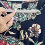 Kindred  Anthropologie Maxi Dress Paisley Smocked Waist MEDIUM Navy Blue NWOT Photo 6