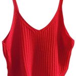 Boutique Red Knit Crop Top Photo 0