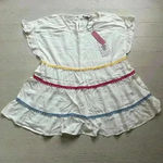 Andree by Unit NWT White Andrée By Unit Boho Short Sleeve Shirt With Colorful Details Photo 0