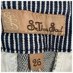 SEE THRU SOUL Cuffed Denim Shorts size 26 Blue Photo 6