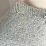 American Eagle  Grey Bell Sleeve Lace Up Sweater Size S Photo 1