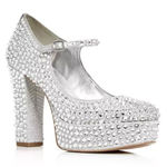 Michael Kors Fallon Mary Jane Glitter Rhinestone Stud Platform Pumps Heels Bride Photo 0