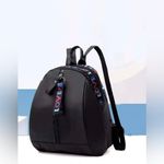 ⚠️ Clearance NWT Letter detailed zipper Backpack, casual with adjustable straps Black Photo 1