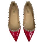 Valentino Garavani Rockstud Two Tone Poined Toe Flats Red Pink Size 40 Photo 1