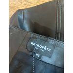retrofete Adrienne Leather Zip Front Mini Skirt Black Womens Size XS Photo 10