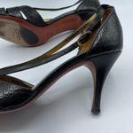 Donald J Pliner Black Leather Croc Embossed Womens Heels 7.5 Dressy Shoes Formal Photo 8