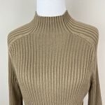 Calvin Klein  Sweater Dress Women Large Brown Belted Ribbed Knit‎ 3/4 Sleeve Slim Photo 5