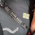 ZARA High Neck Z1975 Floral Nature Animal Print Blouse Black Size Medium Photo 9