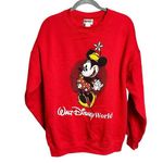 Disney Vintage 90’s Y2K Minnie Mouse Walt  World Red Crewneck Sweatshirt XL Photo 0