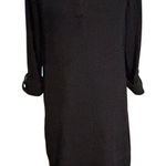 Chico's  Size 0 US S Cotton Gauze Midi Dress Black Minimalist Photo 0