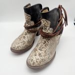 FREEBIRD by Steven Freebird Casey Snake Print Leather Lace Women's Boots Size US 9 Photo 1