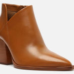 Arezzo Boots Size 9B Leather Pointed Toe Block Heel Pull On Booties NEW Brown Photo 0