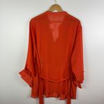 Cato NWT  Sheer Lace Button Down Blouse‎ Size 26/28W Pintuck Tie Waist Boho Fall Photo 5