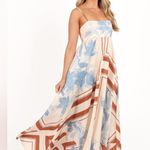 Petal and Pup NWT  Elanor Maxi Dress size Large blue cream silky Photo 4