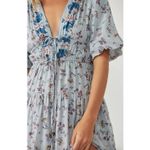 Free People  Lysette Maxi Dress Floral Boho Cottage Romantic Fairy Blue Small Photo 1