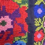 DURGA NAVY SCALLOP TRIM TASSEL NECK EMBROIDERED TAPESTRY FLORAL TUNIC SMALL Red Photo 9