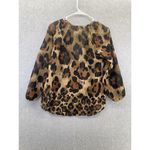 Lounge Beach Lunch  Women's Blouse Animal Print Sheer V Neck Size XS 3/4 Sleeve Photo 1