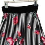 Robert Louis Womens Floral Striped Long Maxi Skirt Size S Black Maximalist Flowy Statement Photo 1