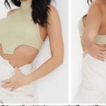 Pretty Little Thing faux Leather a halter neck crop top size 6 Photo 1